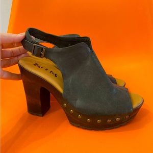 High wedge Korks Sandal Heels 8 Wood Kork Ease